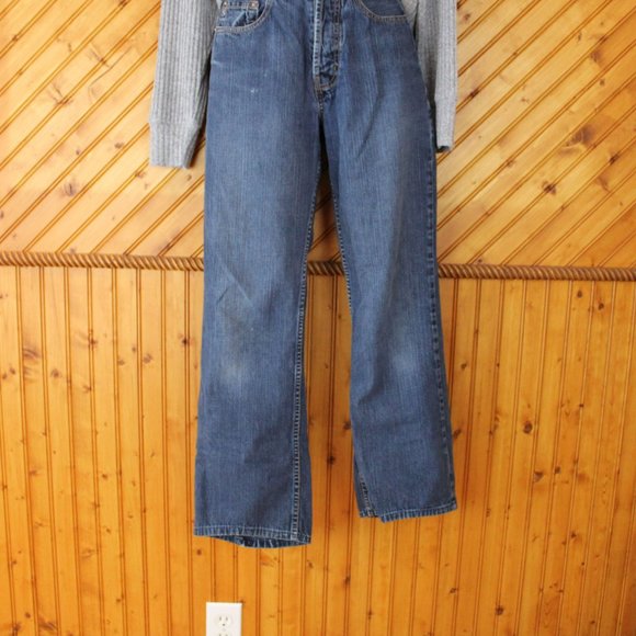 Silver Jeans Button Fly Boyfriend Size 28 Dark Denim Loose Fit Straight Leg D63 - Picture 5 of 7